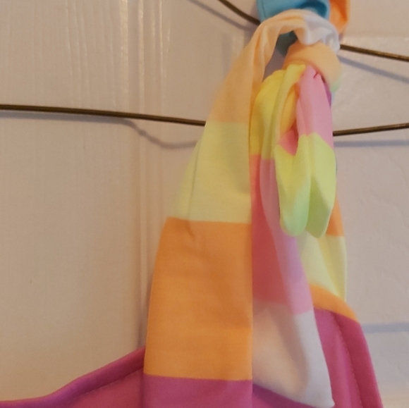 ⭐HOST PICK⭐ 087. Yellow Color Block Striped Bow Knot Straps Maxi Dress Size M - Picture 7 of 13